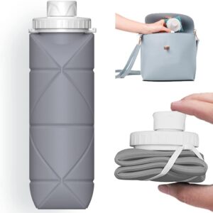 Collapsible Water Bottles Cups Leakproof Valve Reusable BPA Free Silicone Foldable Travel Water Bottle
