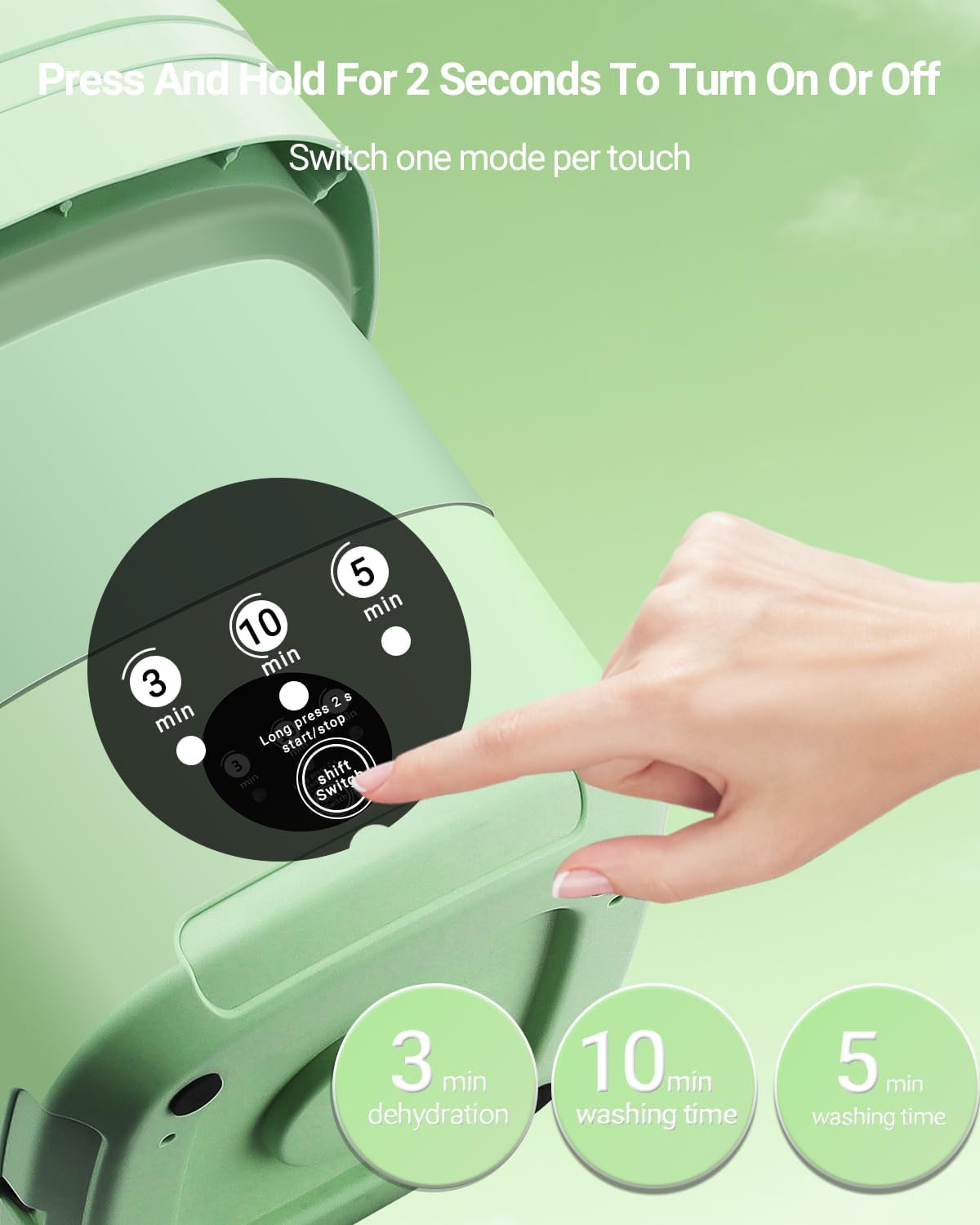 Portable washing machine,Mini Washer,11L upgraded large capacity foldable Washer - Image 5