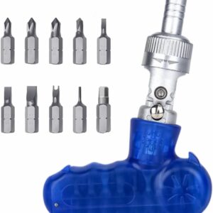 10 IN 1 Ratcheting Multi-Bit Screwdriver Set Magnetic, Adjustable