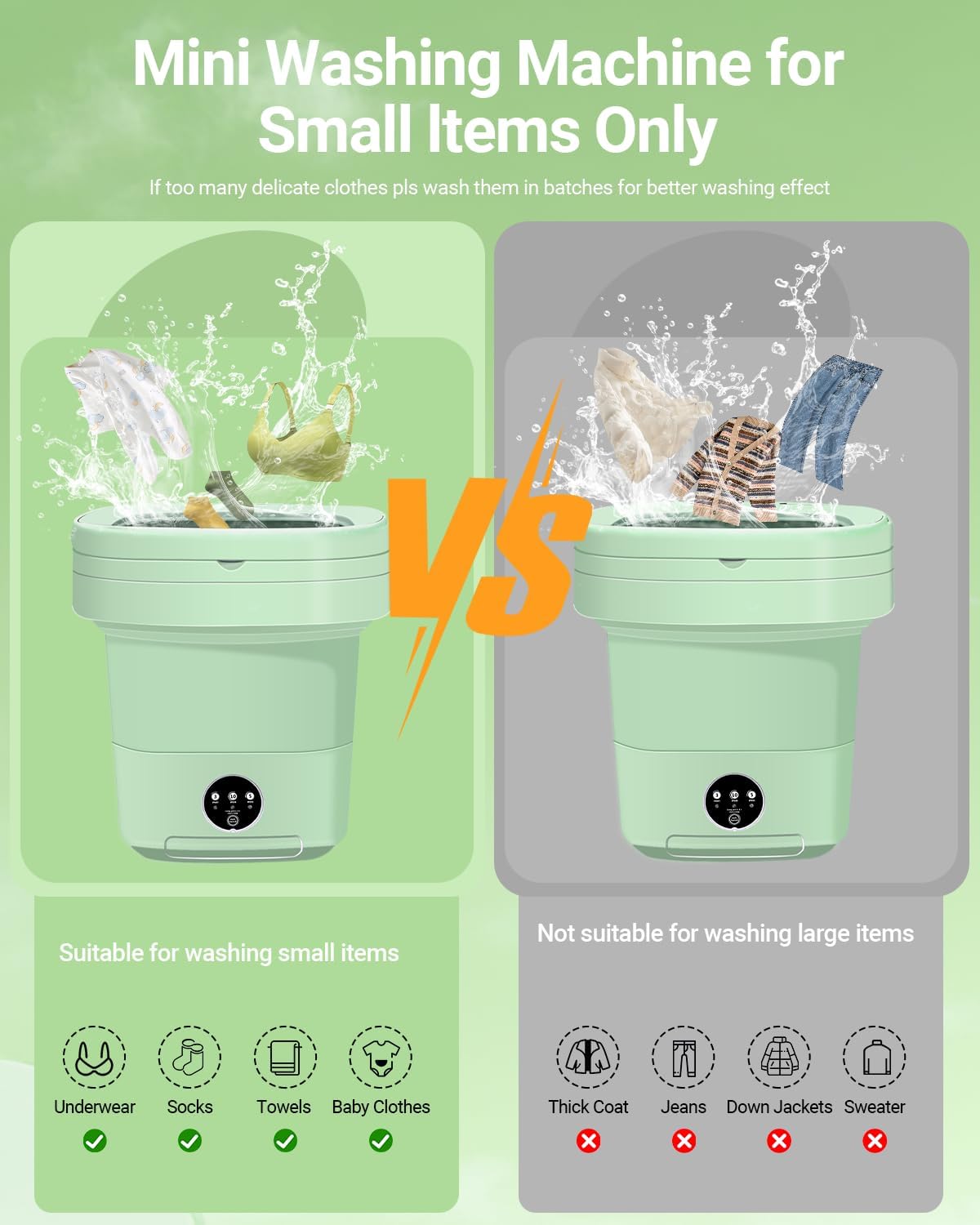 Portable washing machine,Mini Washer,11L upgraded large capacity foldable Washer - Image 2