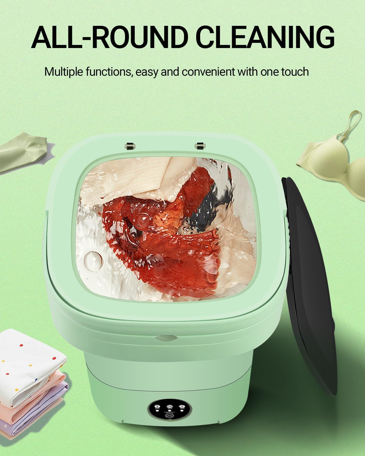 Portable washing machine,Mini Washer,11L upgraded large capacity foldable Washer - Image 4