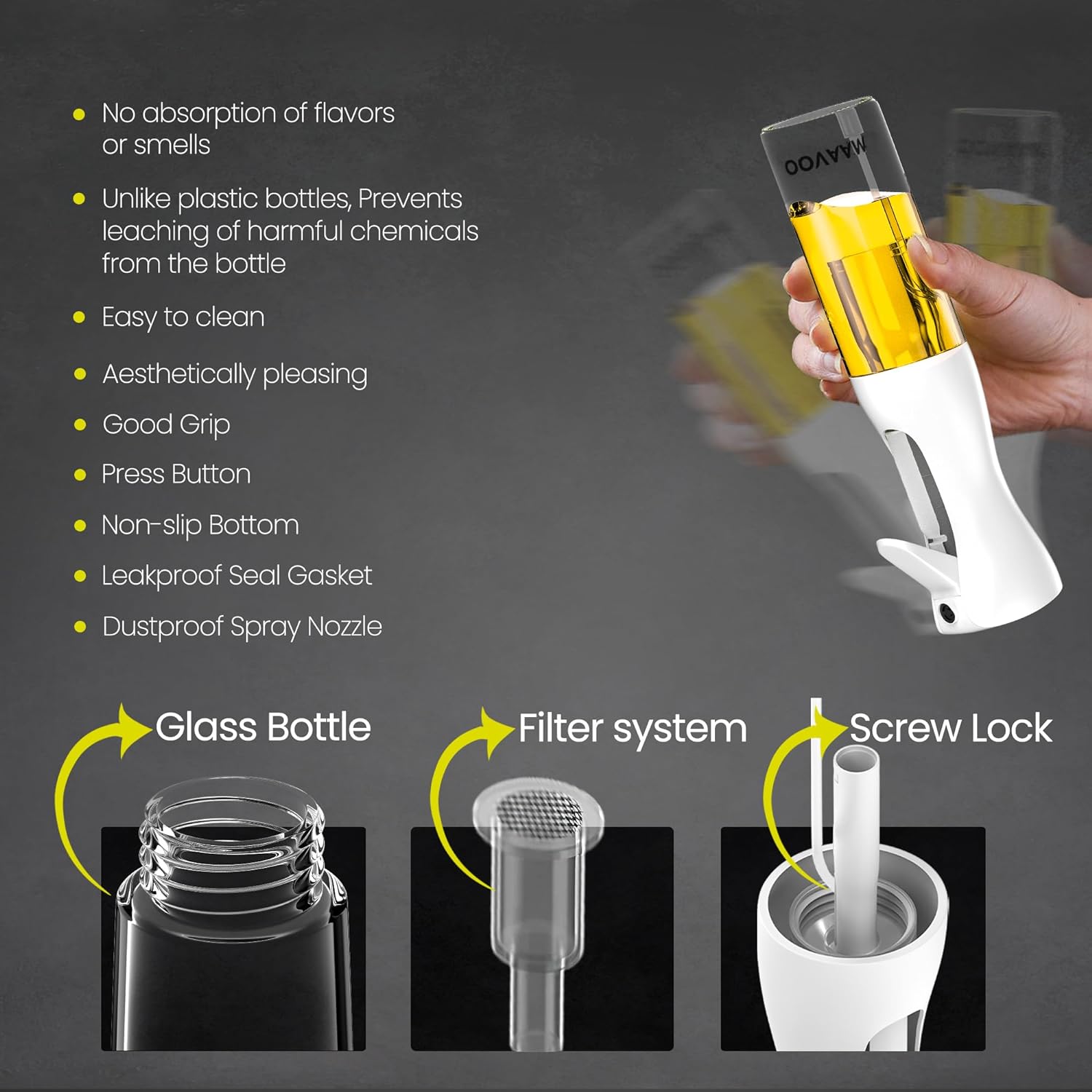 Glass Oil Sprayer for Cooking - 200ml - Image 3