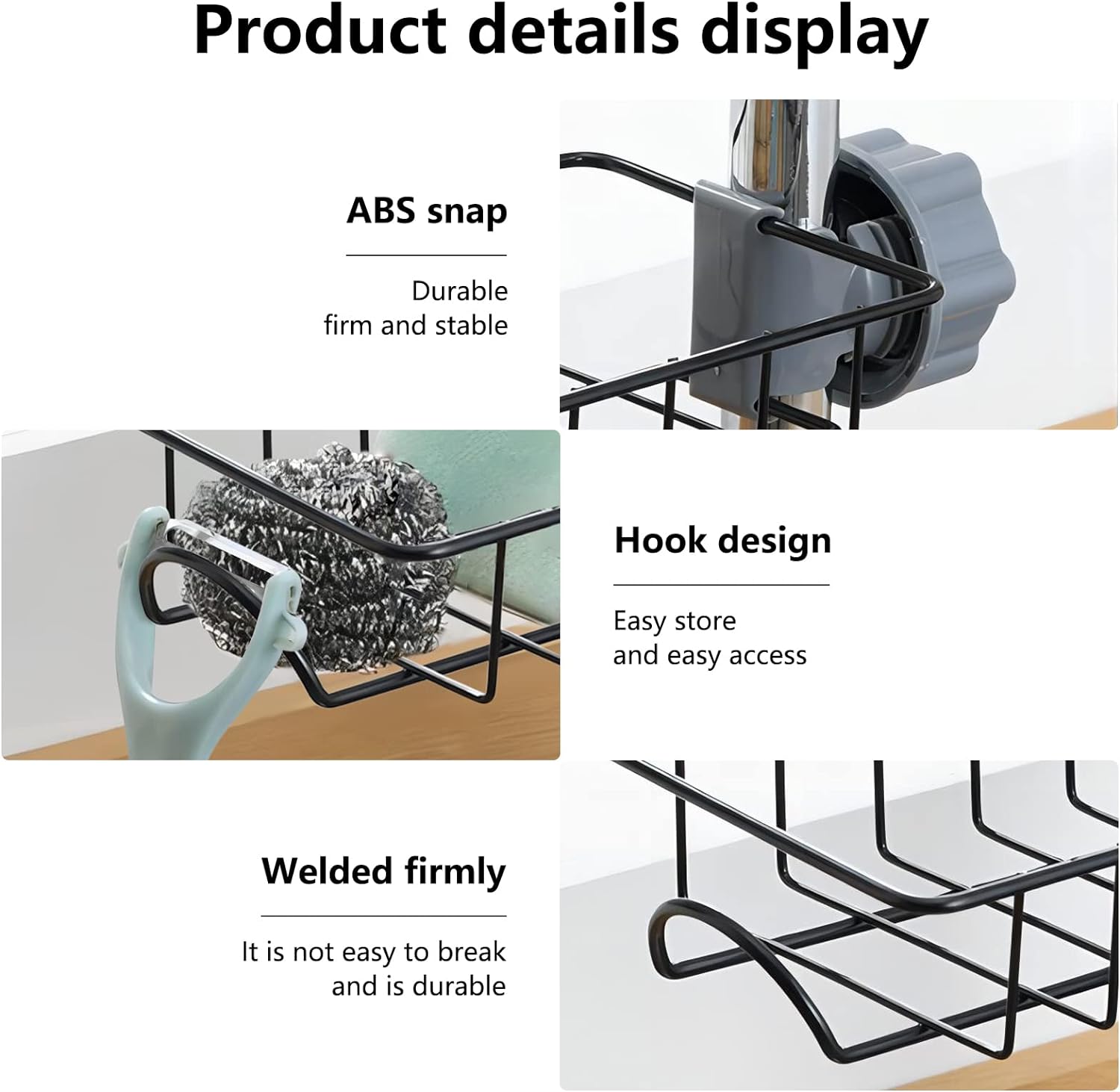 Kitchen Faucet Sponge Holder Sink Caddy Organizer - Image 2